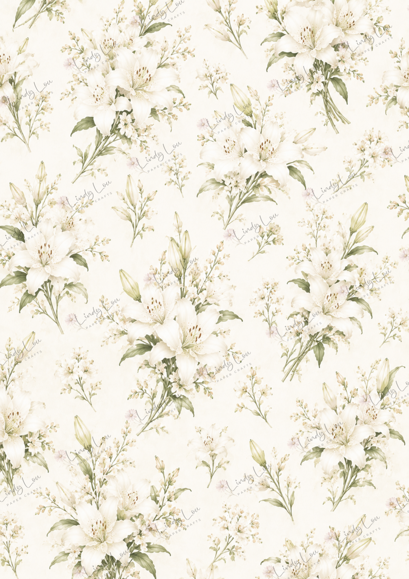 A4 Single Sheet - Lily's Cottage - Porcelain Lily's