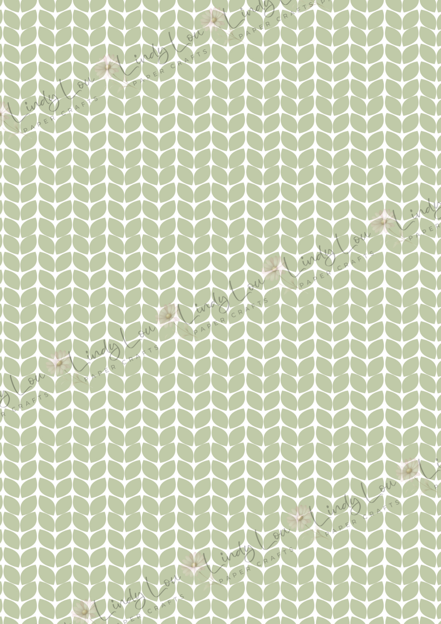 A4 Single Sheet - Dino Saurus - Olive Leaves