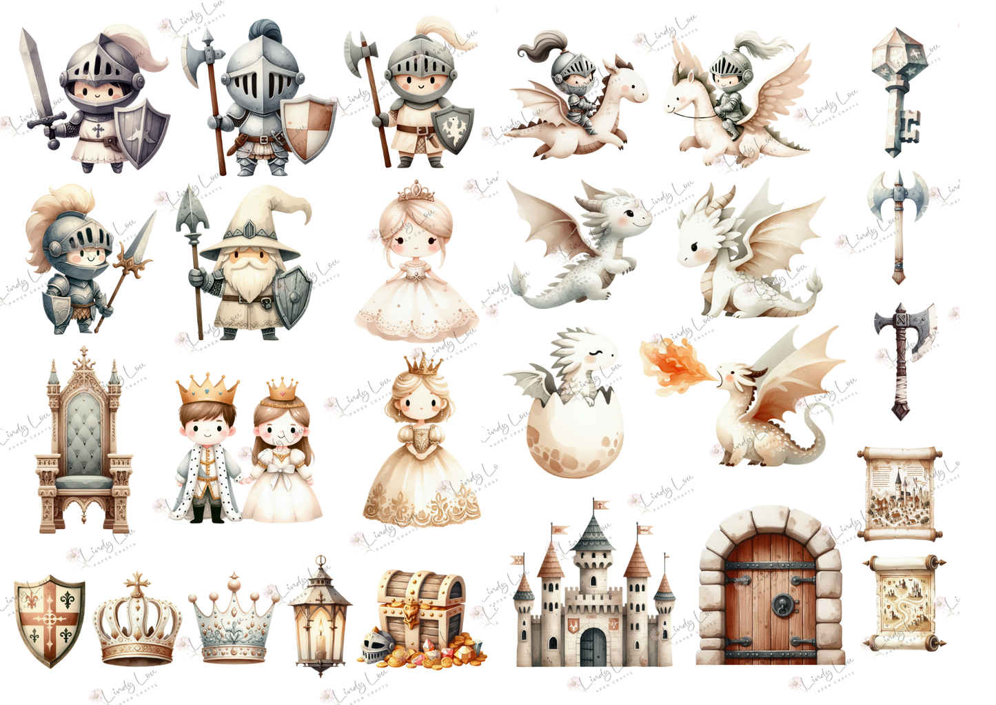A4 Paper Collection - Knights & Dragons