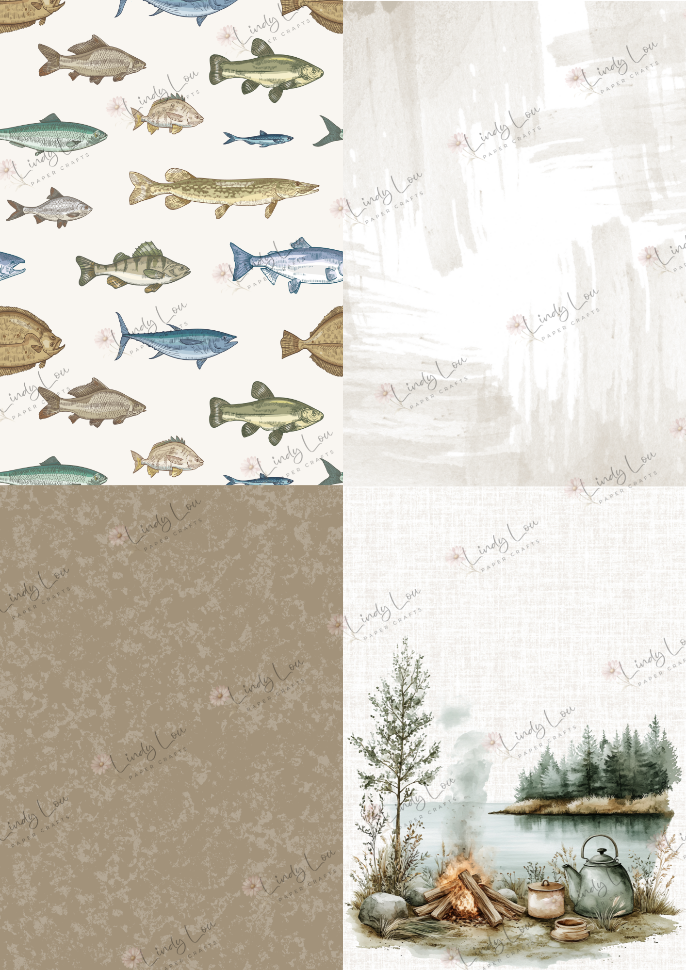 A6 Card Kit - Gone Fishing
