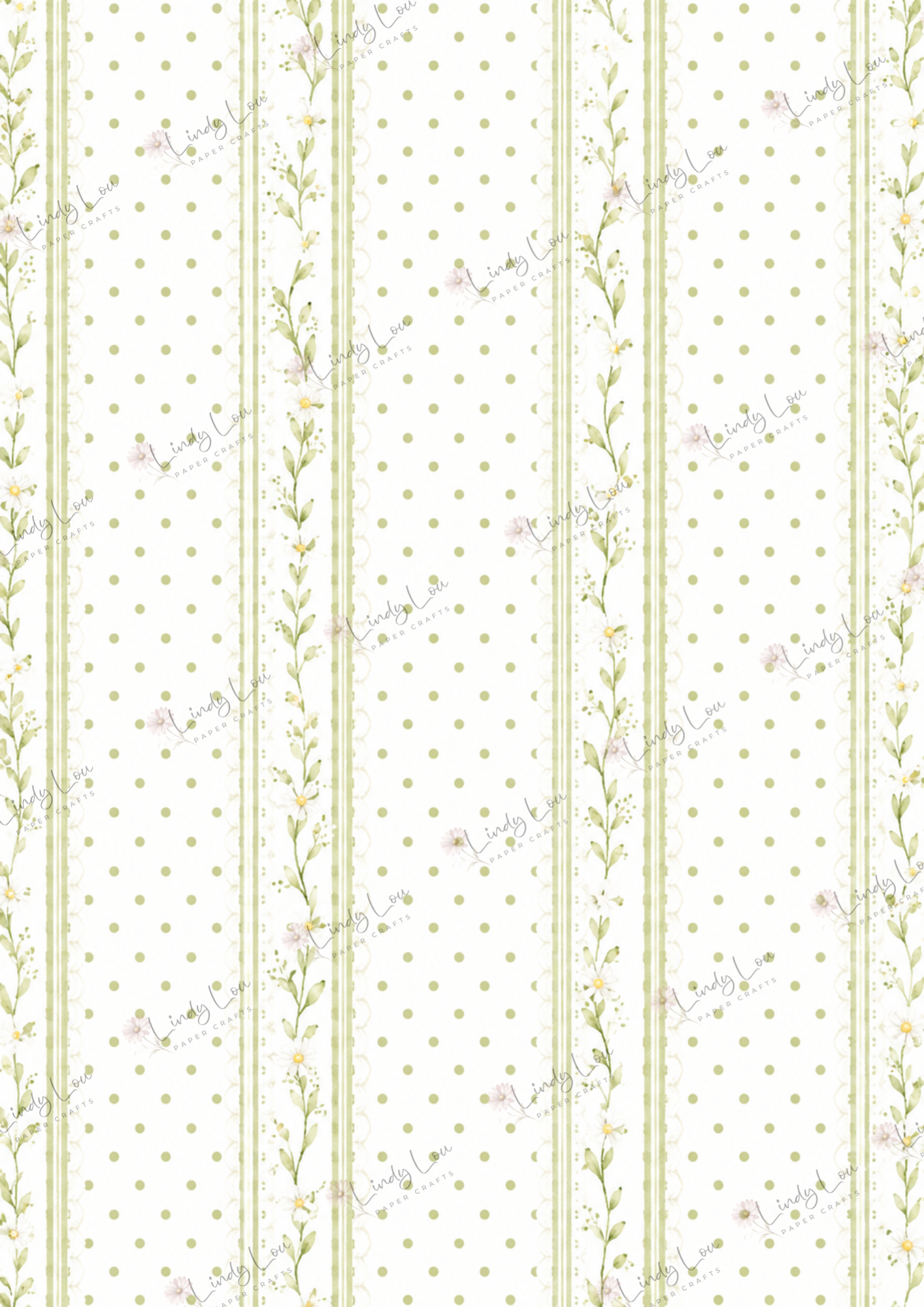 A4 Single Sheet - Daisy Girls - Olive Dot Delight