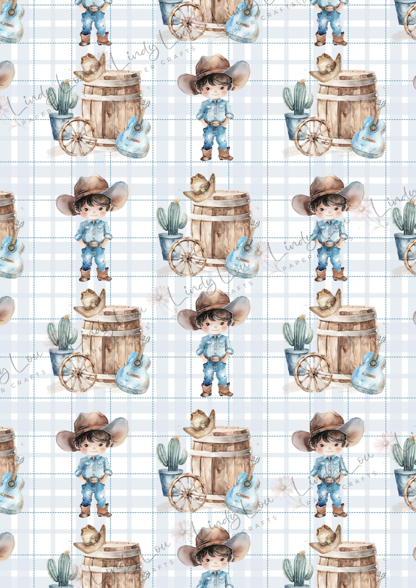 A4 Single Sheet - Giddy up Cowboy - Boots & Barrels