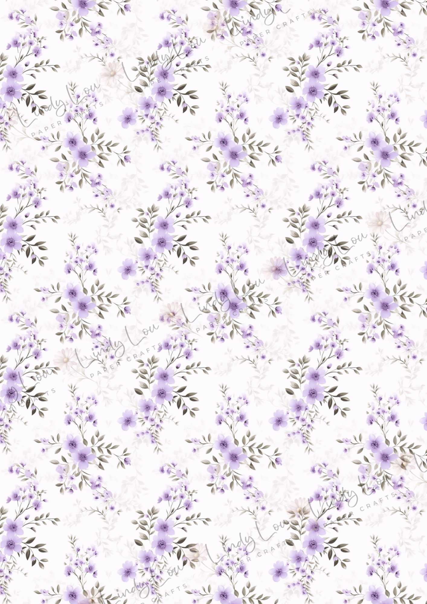 A4 Single Sheet - Princess Ellie - Lavener Florals