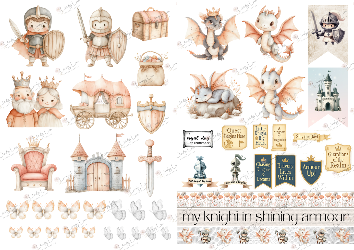 A4 Paper Collection - Knights & Dragons