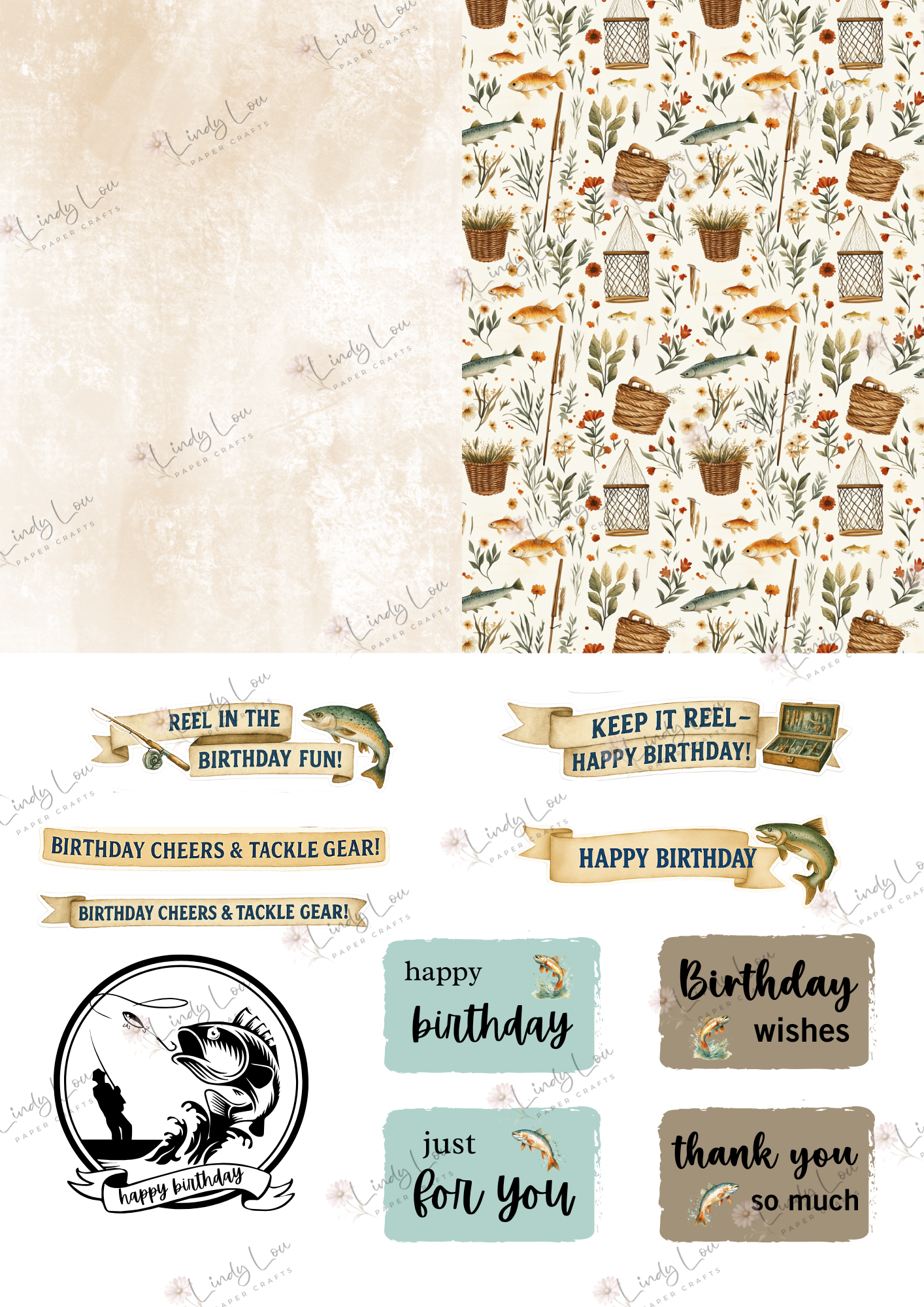 A6 Card Kit - Gone Fishing