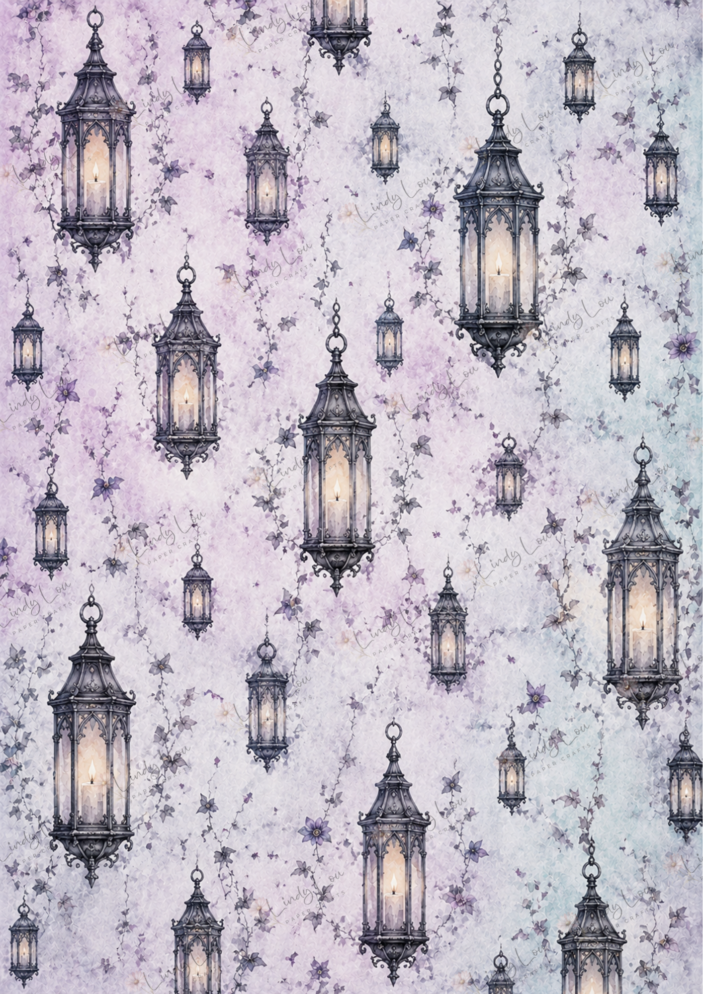 A4 Single Sheet - Gothic Girl Dreams - Lanterns of the Hollow
