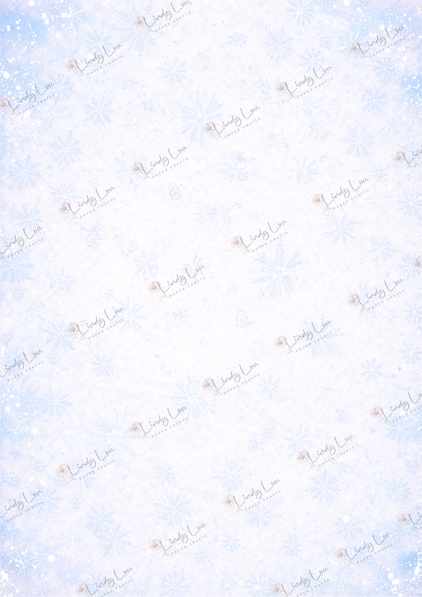 A4 Single Sheet - Whispers in Blue - Winter Rose Whisper (no image)