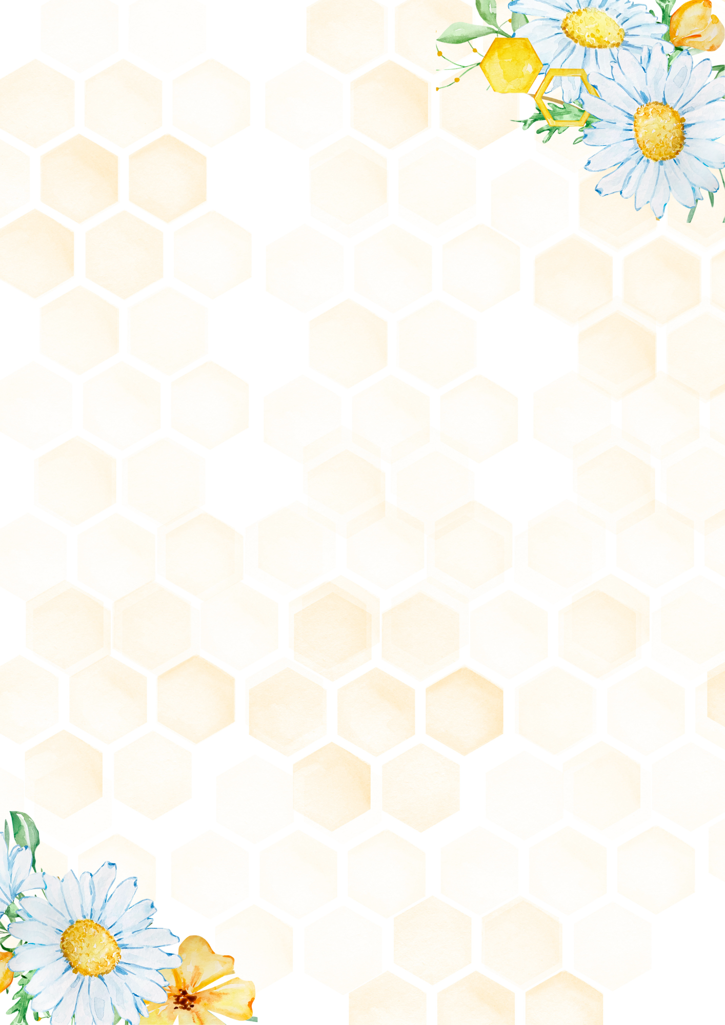 A4 Single Sheet - Little Bee - Honeycomb Glow