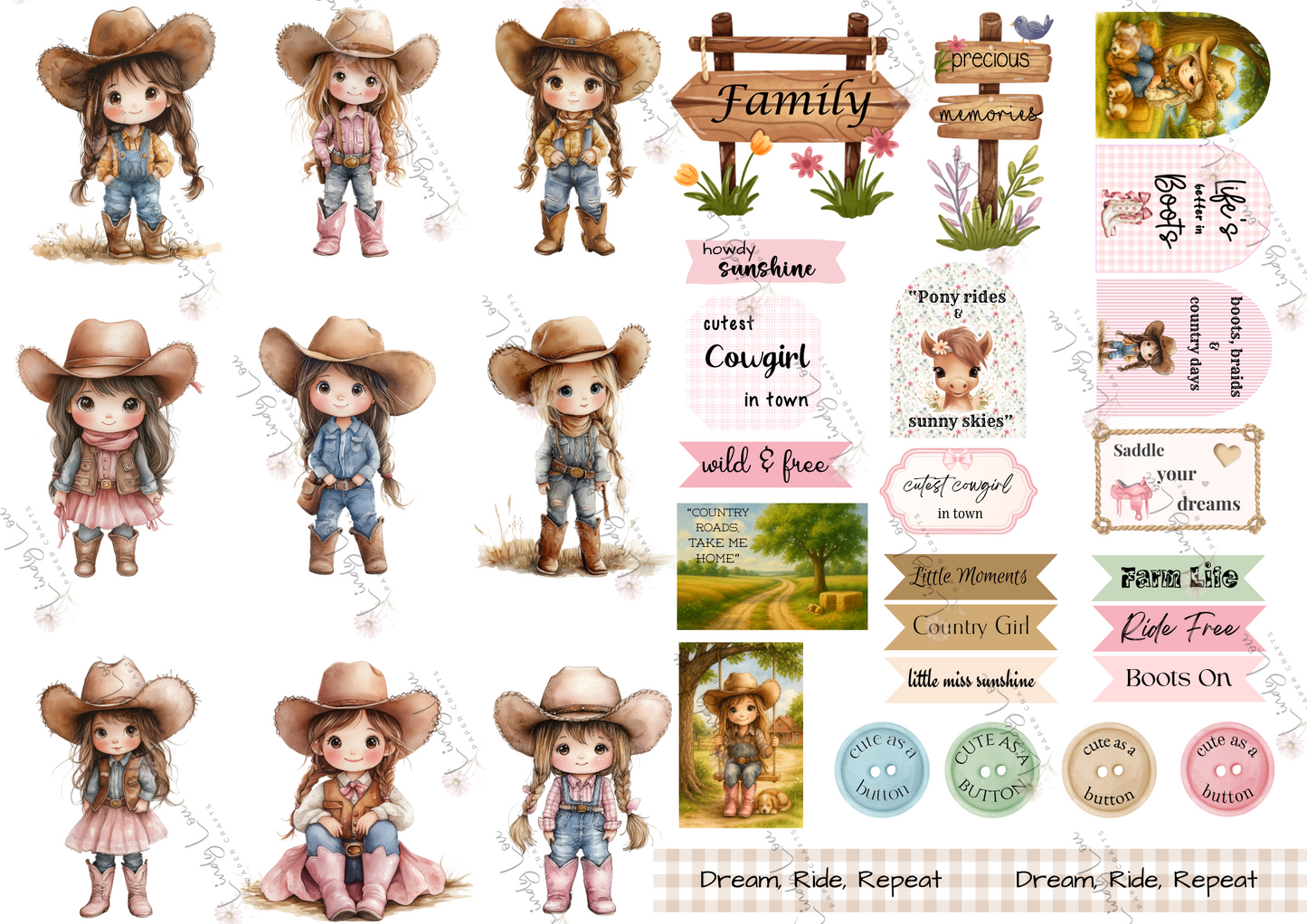 A4 Paper Collection - Cute Little Cowgirl