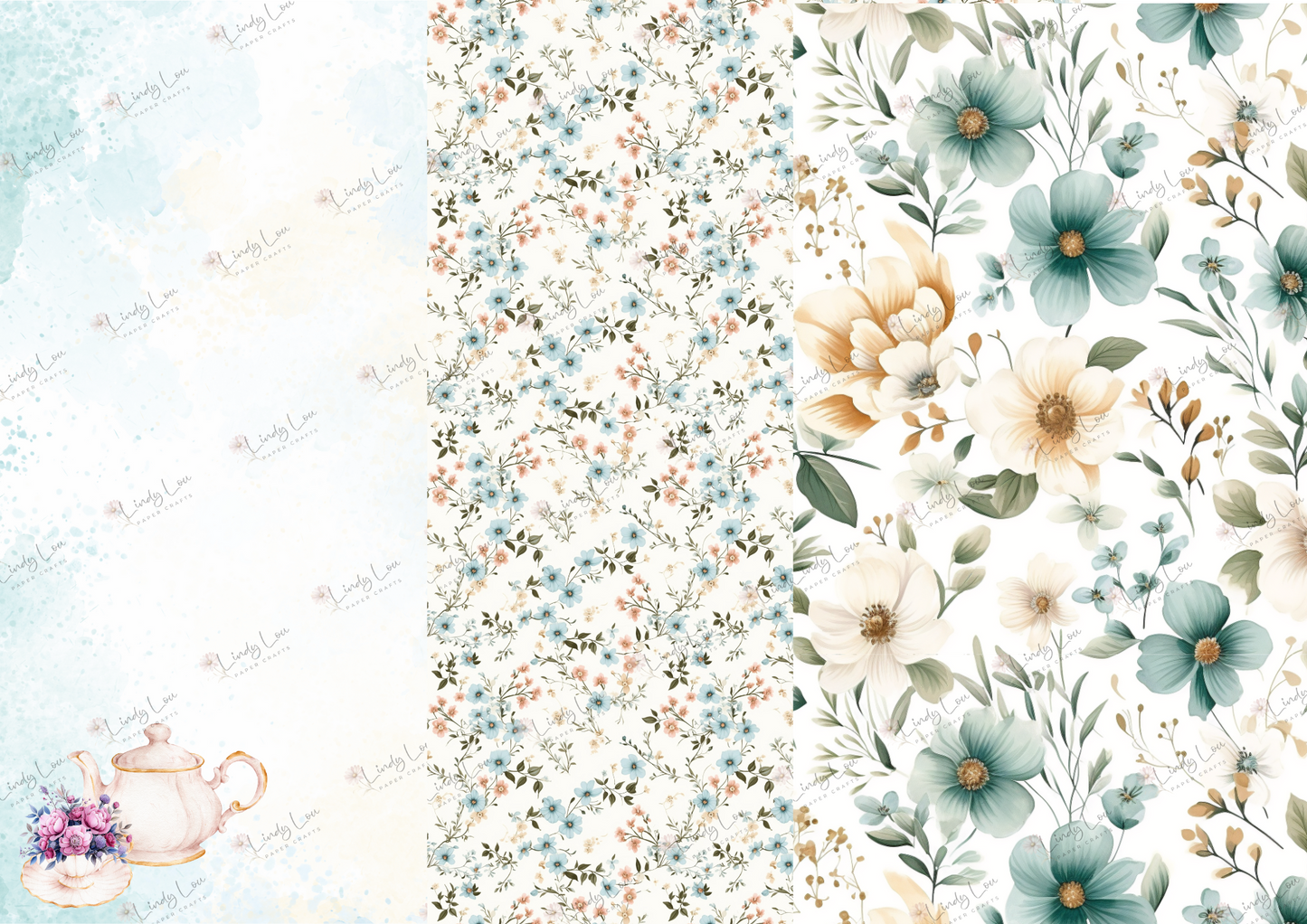 A4 Paper Collection - TeaCup Garden