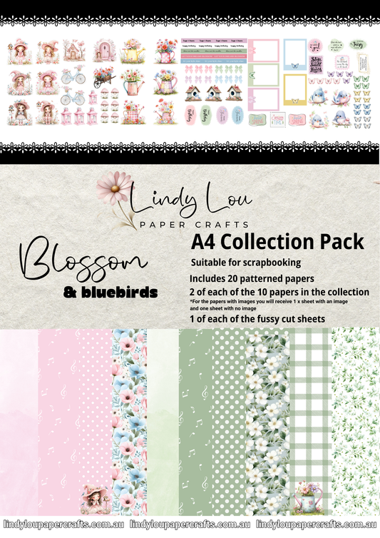 A4 Paper Collection - Blossom & Bluebirds