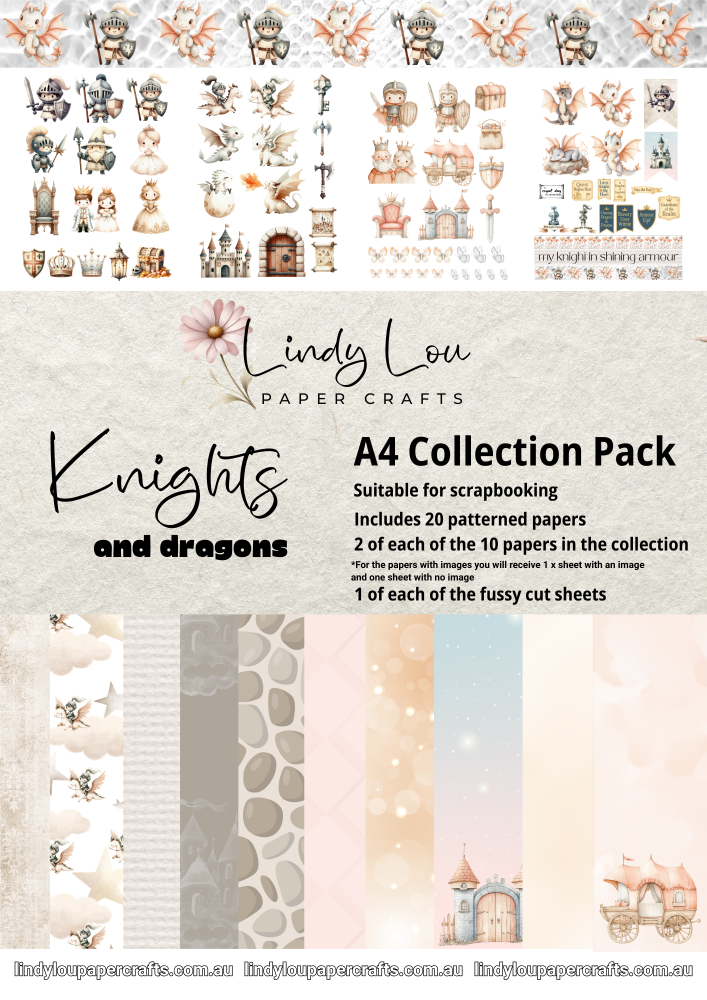 A4 Paper Collection - Knights & Dragons