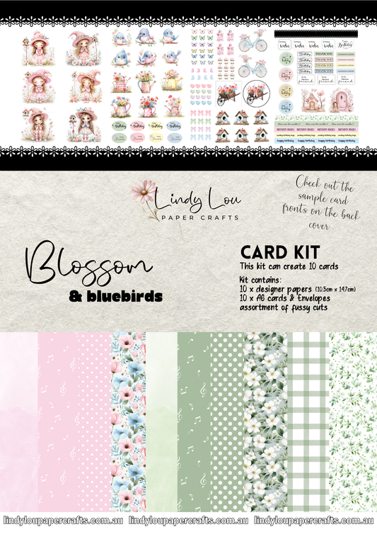 A6 Card Kit - Blossom & Bluebirds