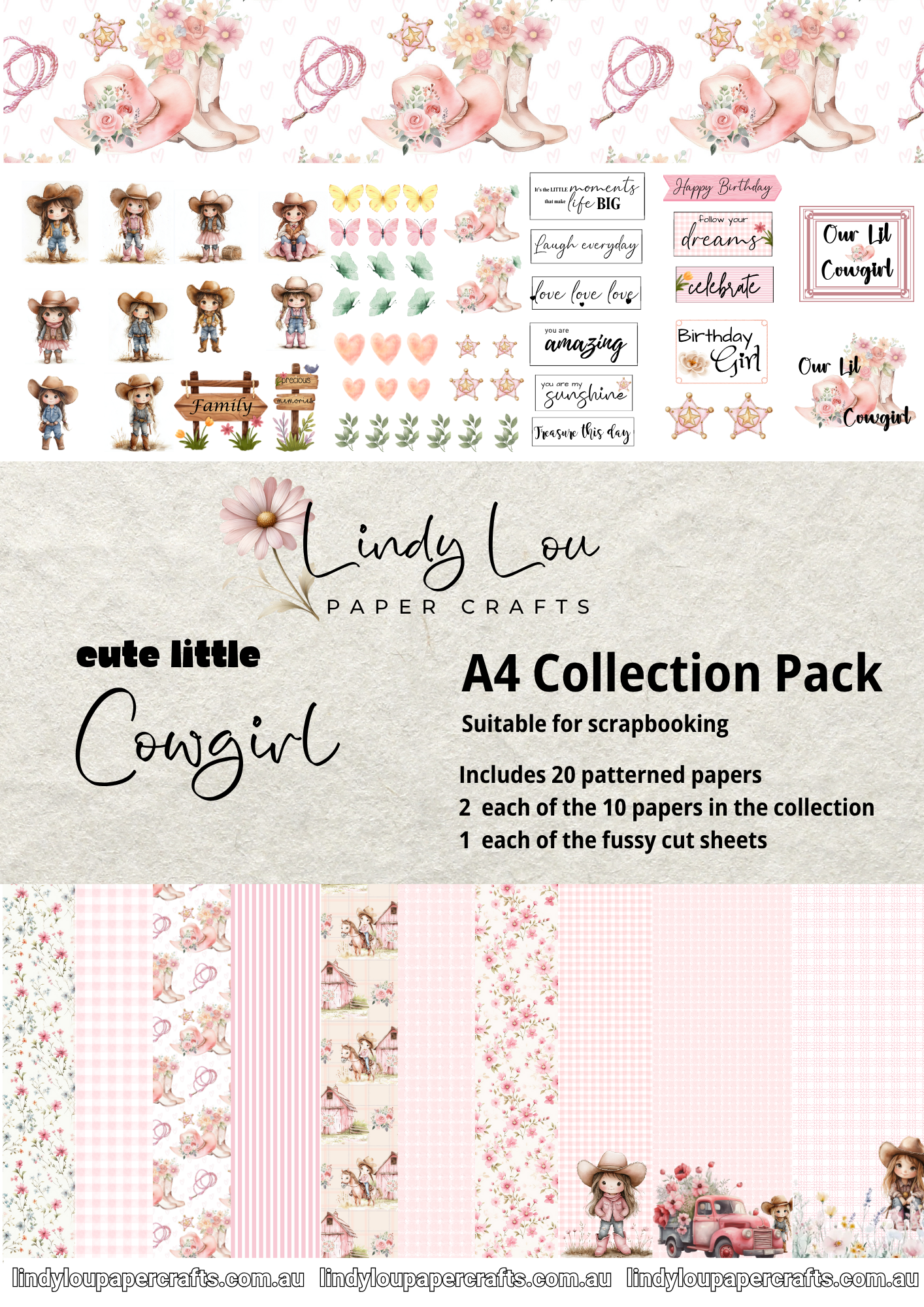 A4 Paper Collection - Cute Little Cowgirl