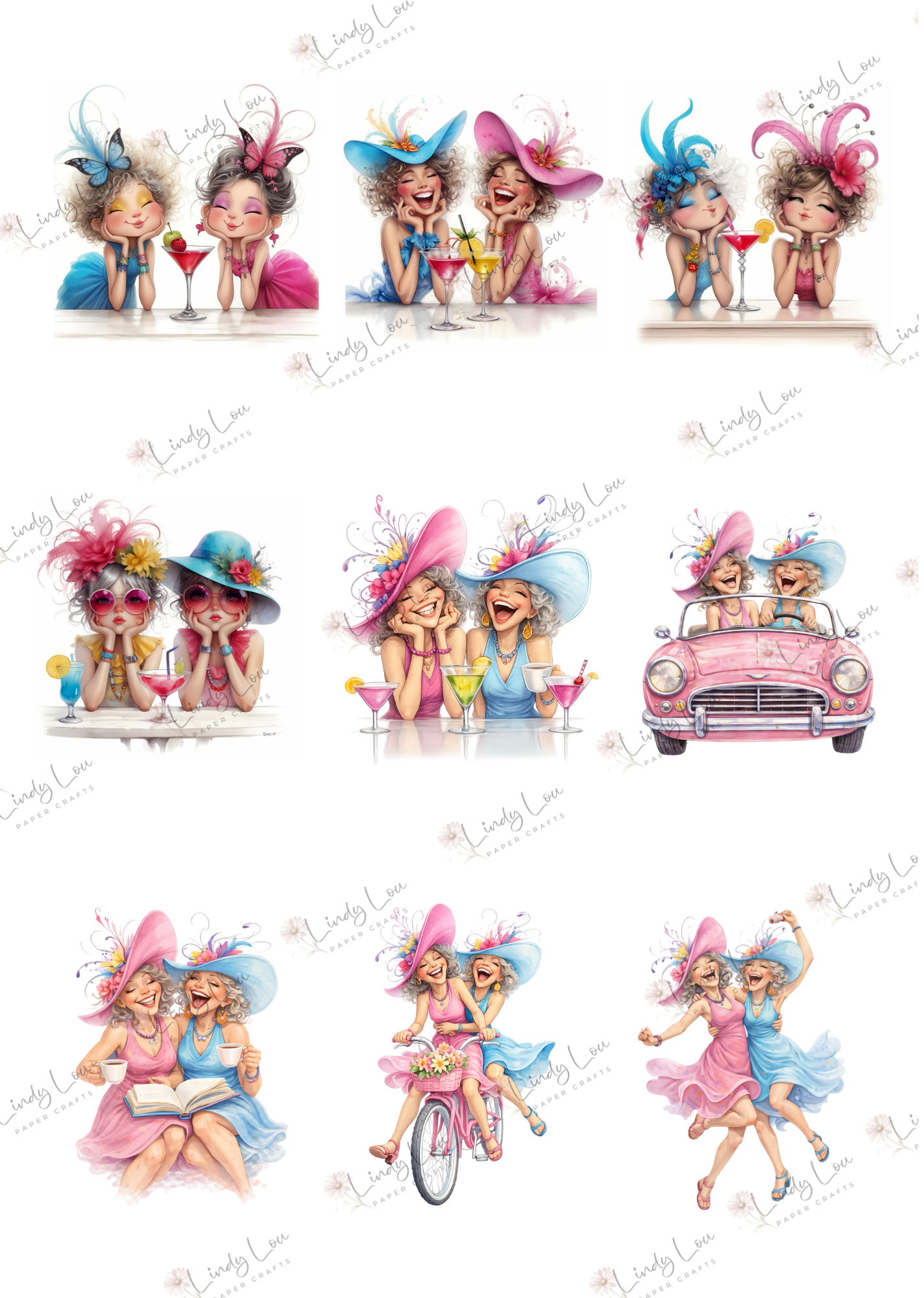 A4 Fussy Cut Sheets - Absolutely Fabulous - Fabulous Friends