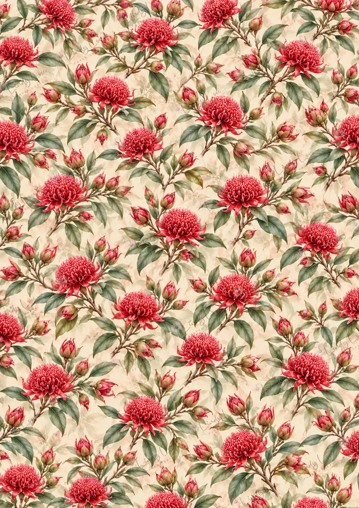 A4 Single Sheet - Native Whispers - Waratah Garden
