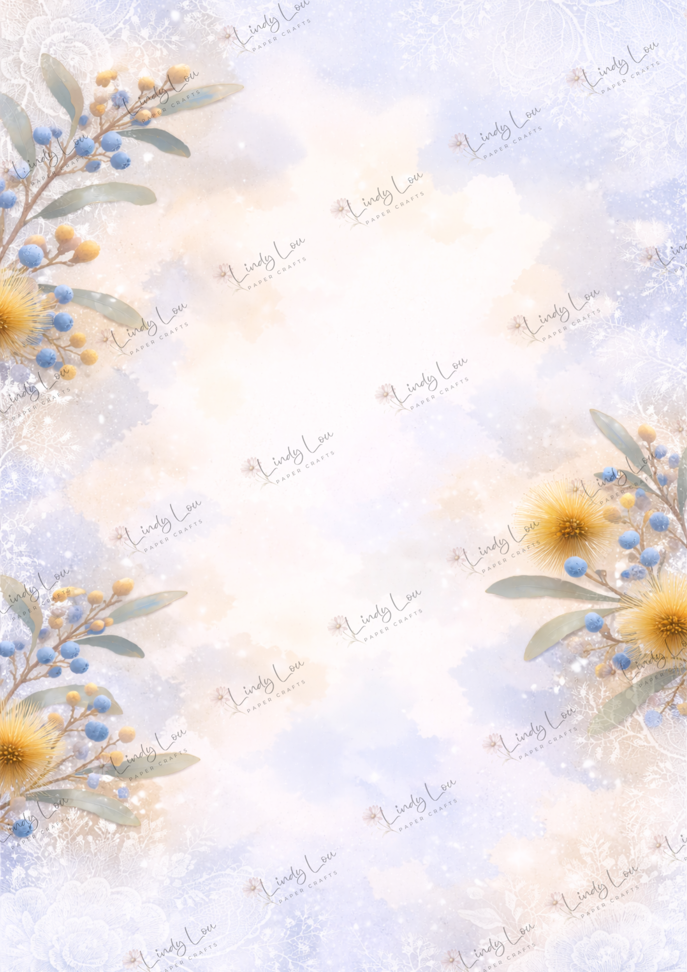 A4 Single Sheet - Bluebirds of Happiness - Wattle Song
