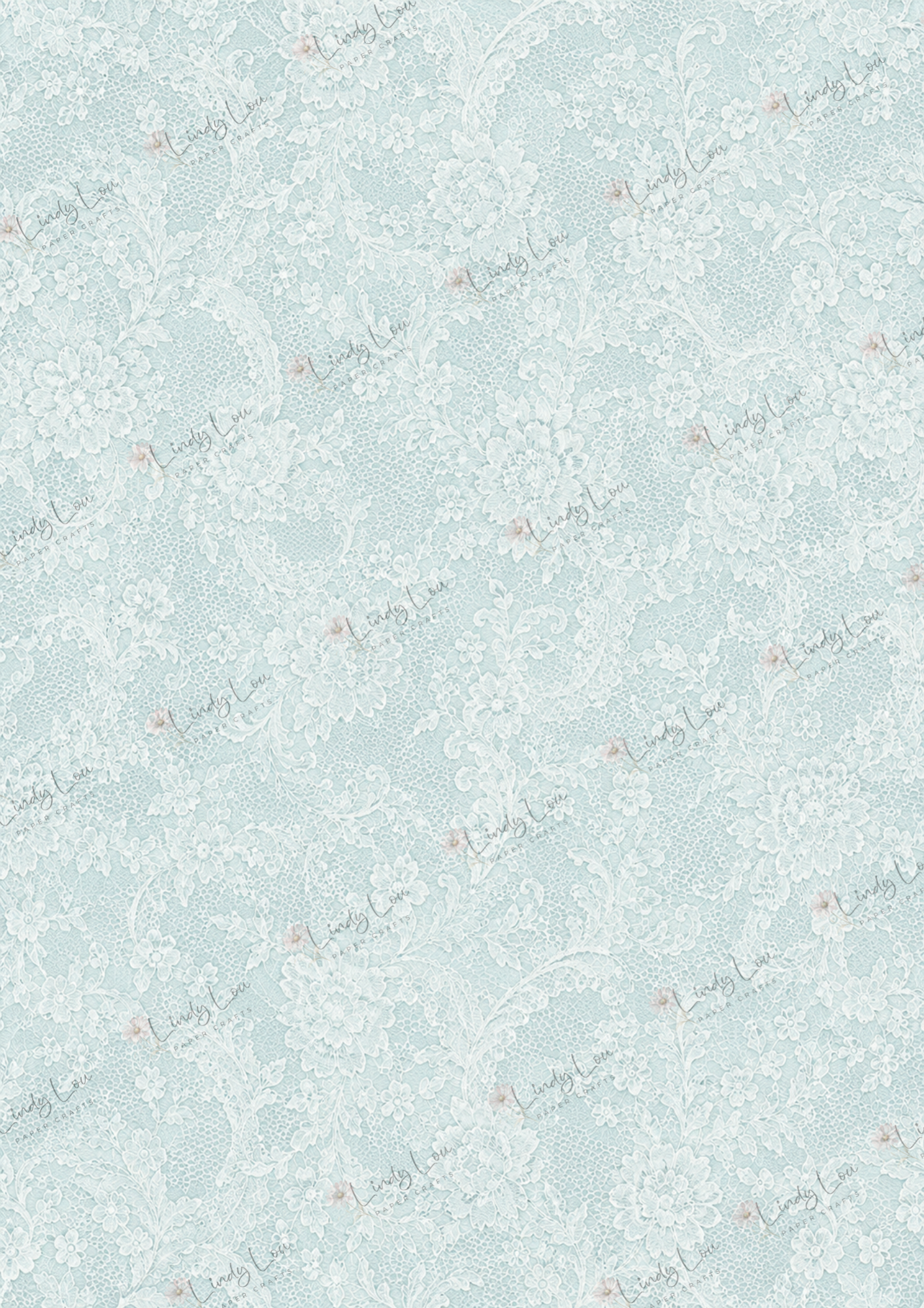 A4 Single Sheet - Blooming Grace - Whispered Lace