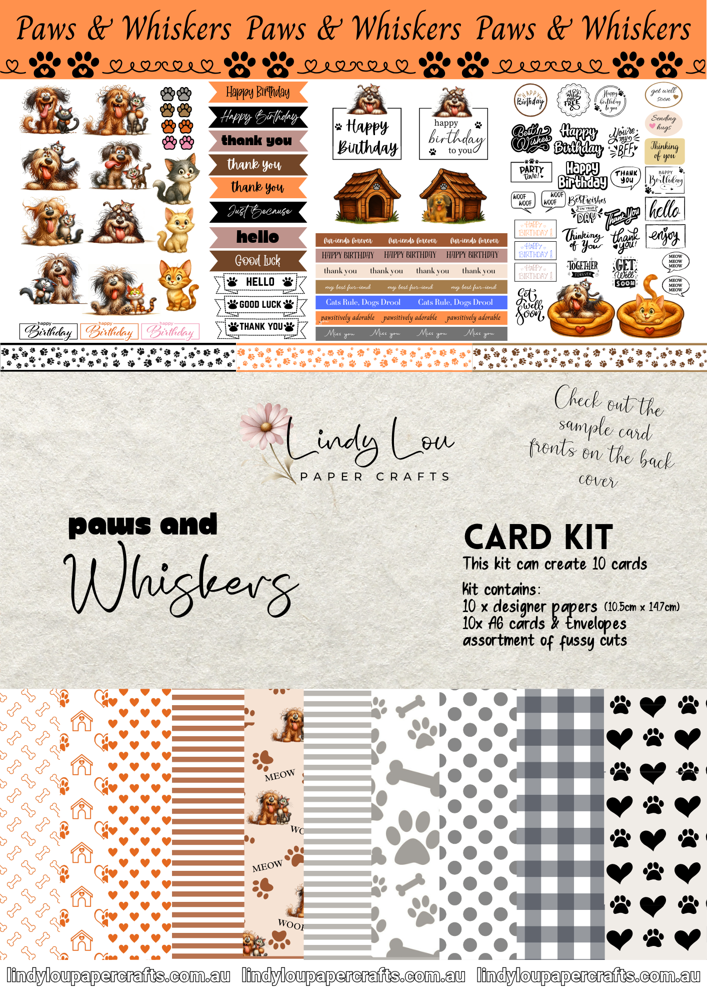 A6 Card Kit - Paws & Whiskers
