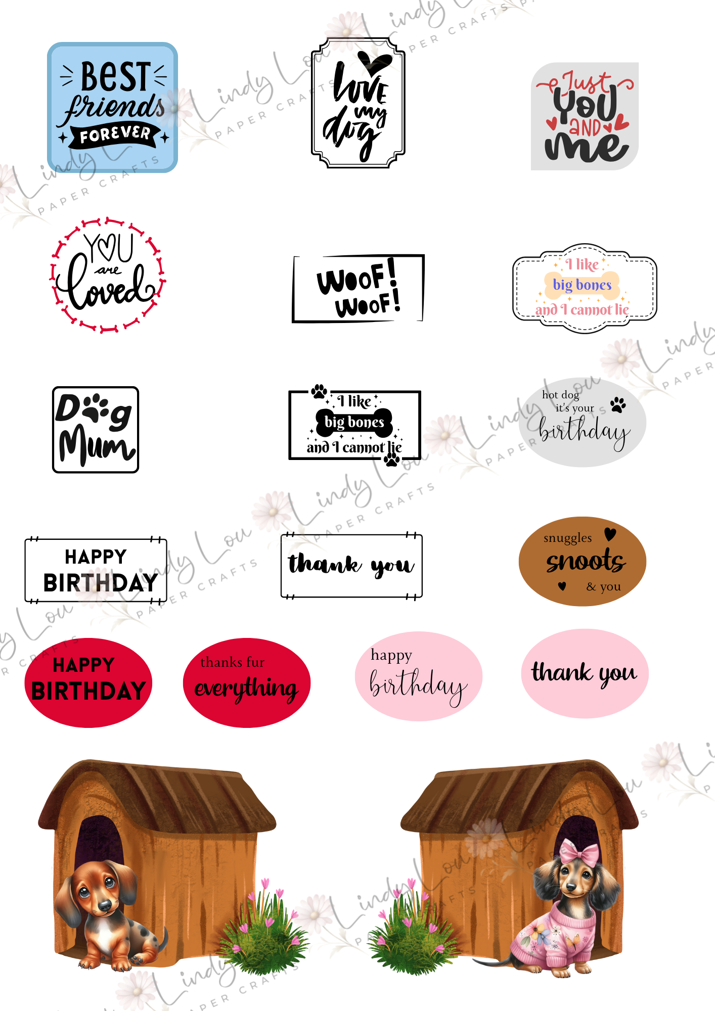 A6 Card Kit - Barking Adorable