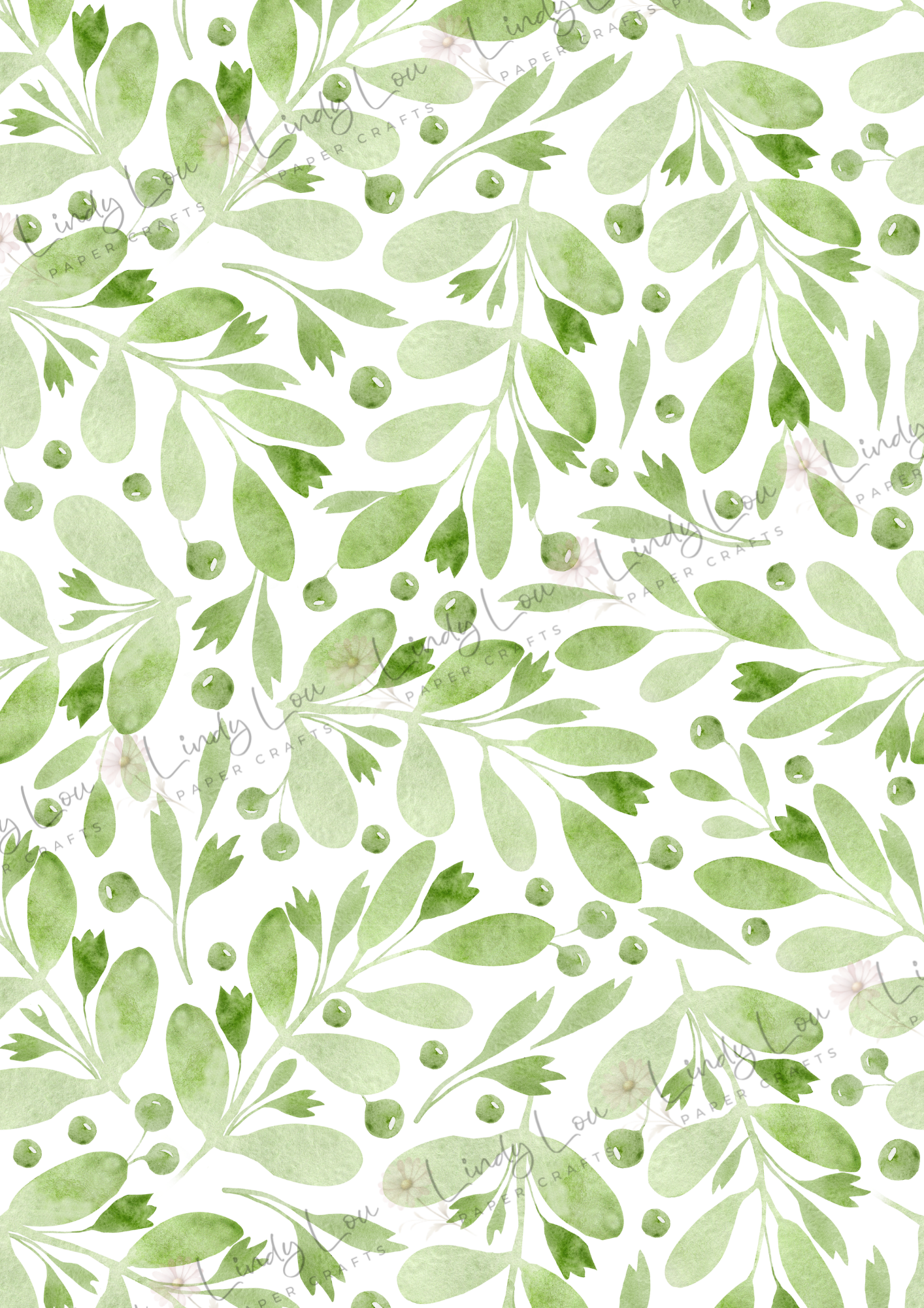 A4 Single Sheet - Butterfly Kisses & Quirky Wishes - Spring Leaves