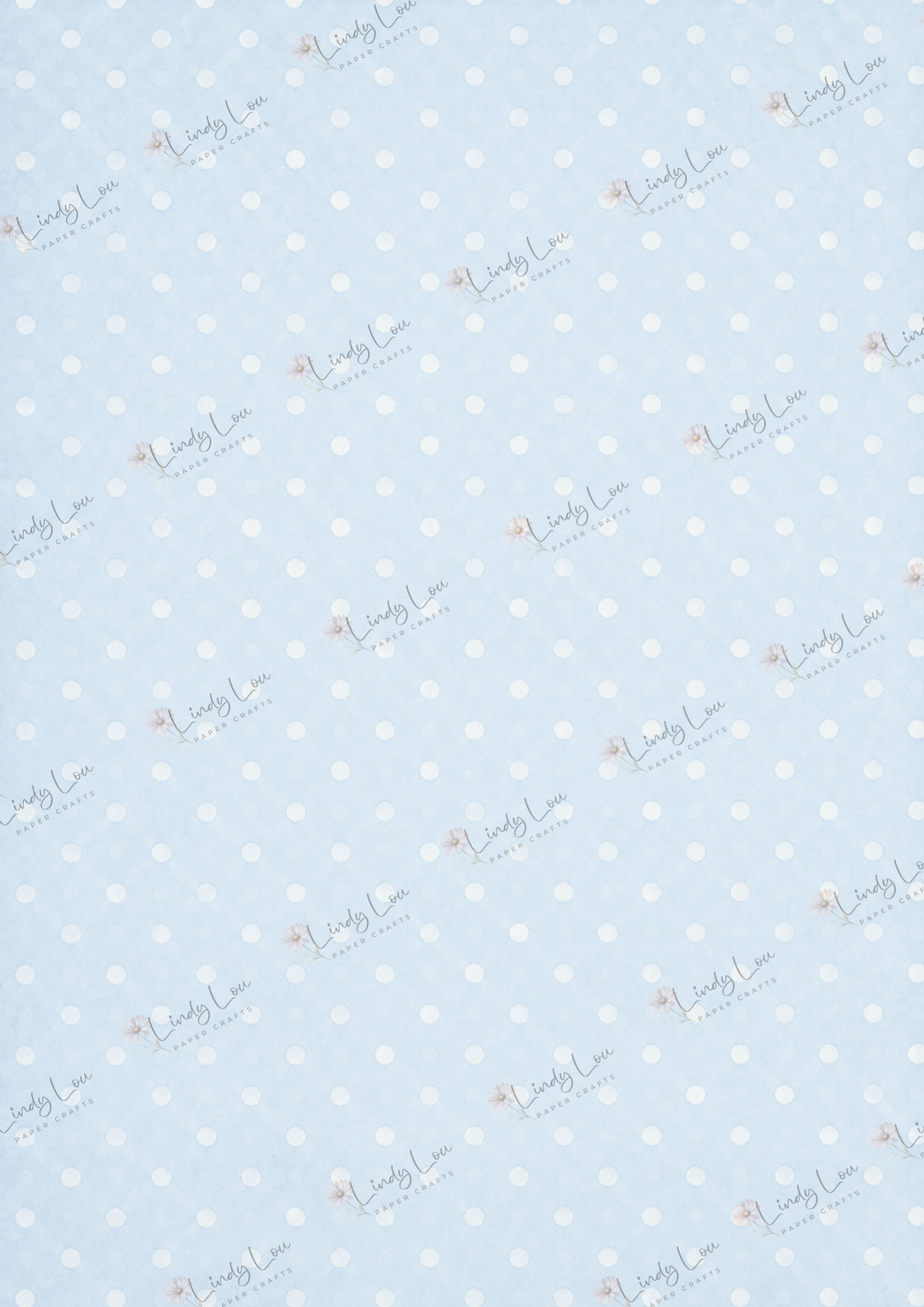 A4 Single Sheet - Baby Boy - Baby Blue Dots