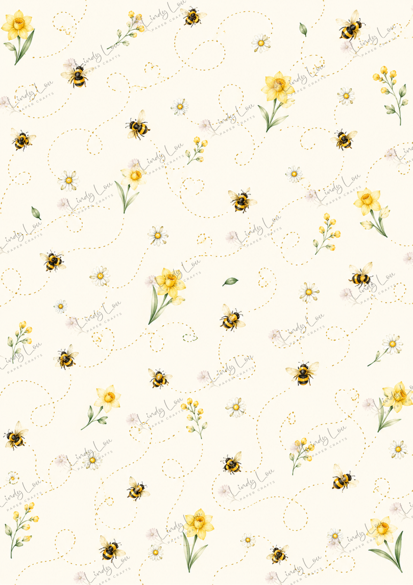 A4 Single Sheet - Mum's Daffodils - Busy Little Bees