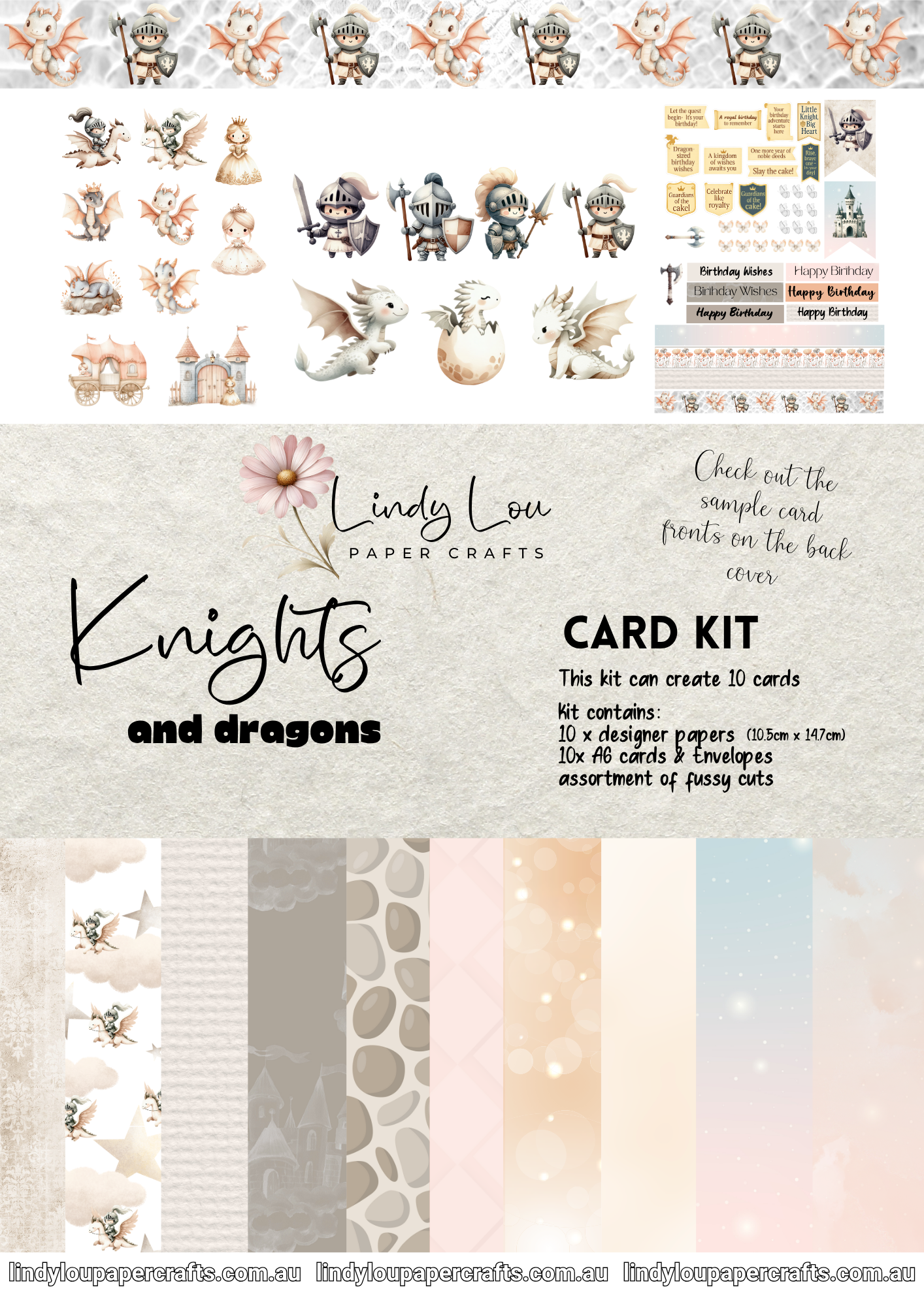 A6 Card Kit - Knights & Dragons