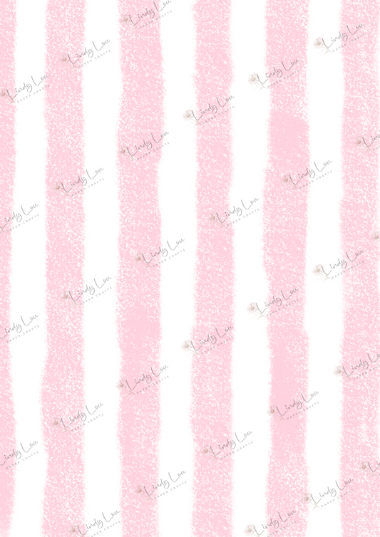 A4 Single Sheet - Pink Christmas - Sugarplum Stripes
