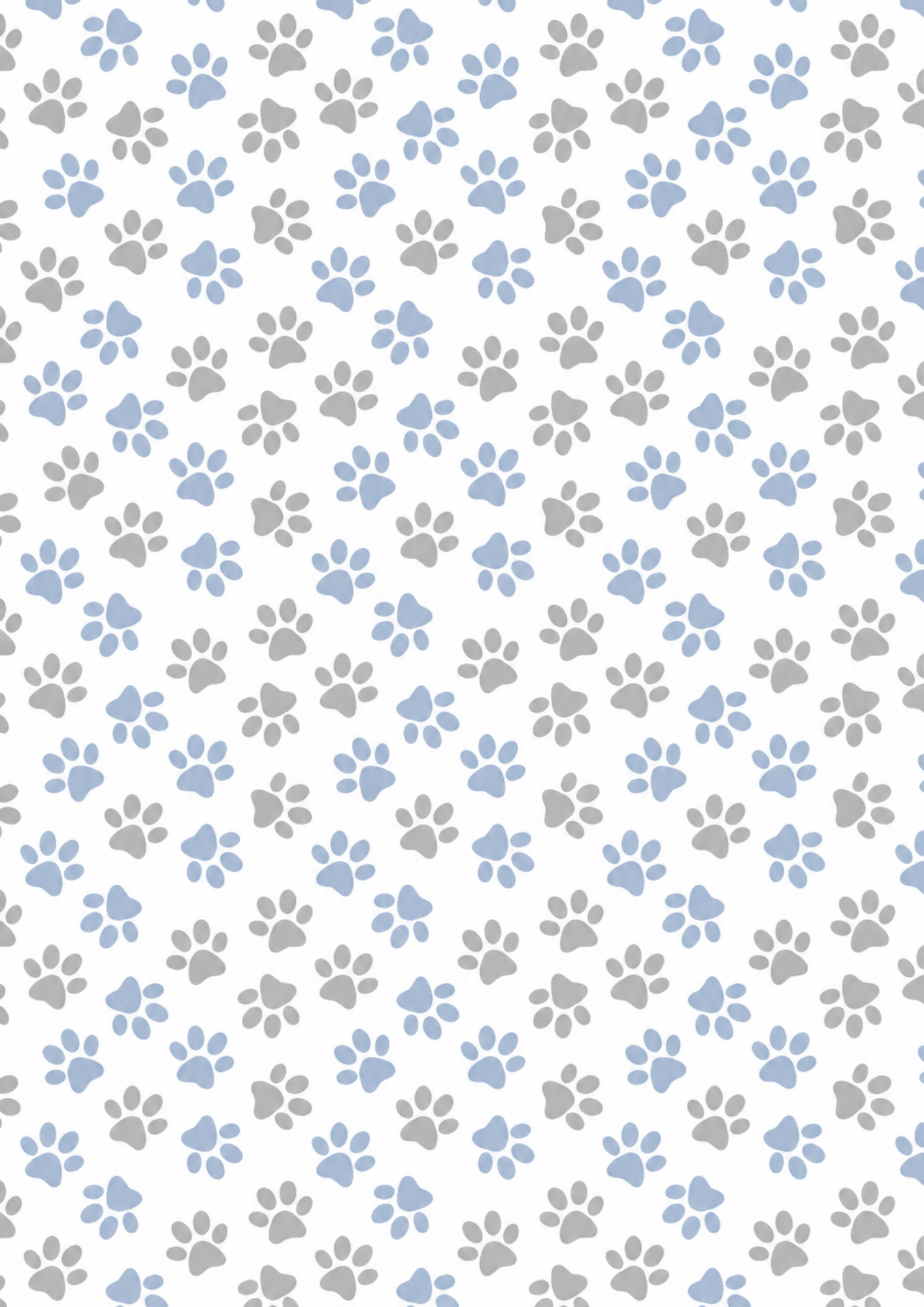 A4 Single Sheet - Barking Adorable - Blue/Grey Paw