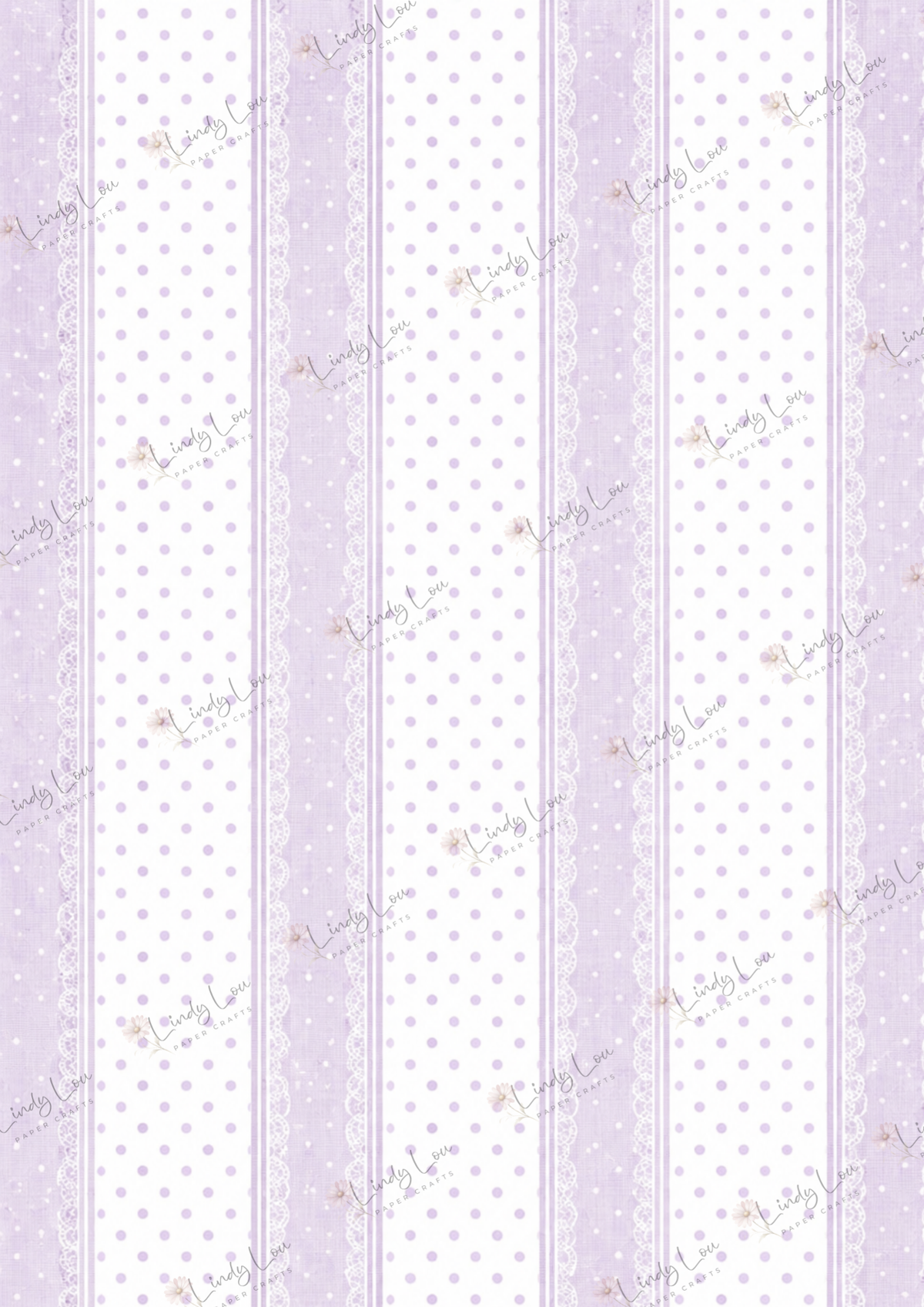 A4 Single Sheet - Daisy Girls - Lavender Dot Delight