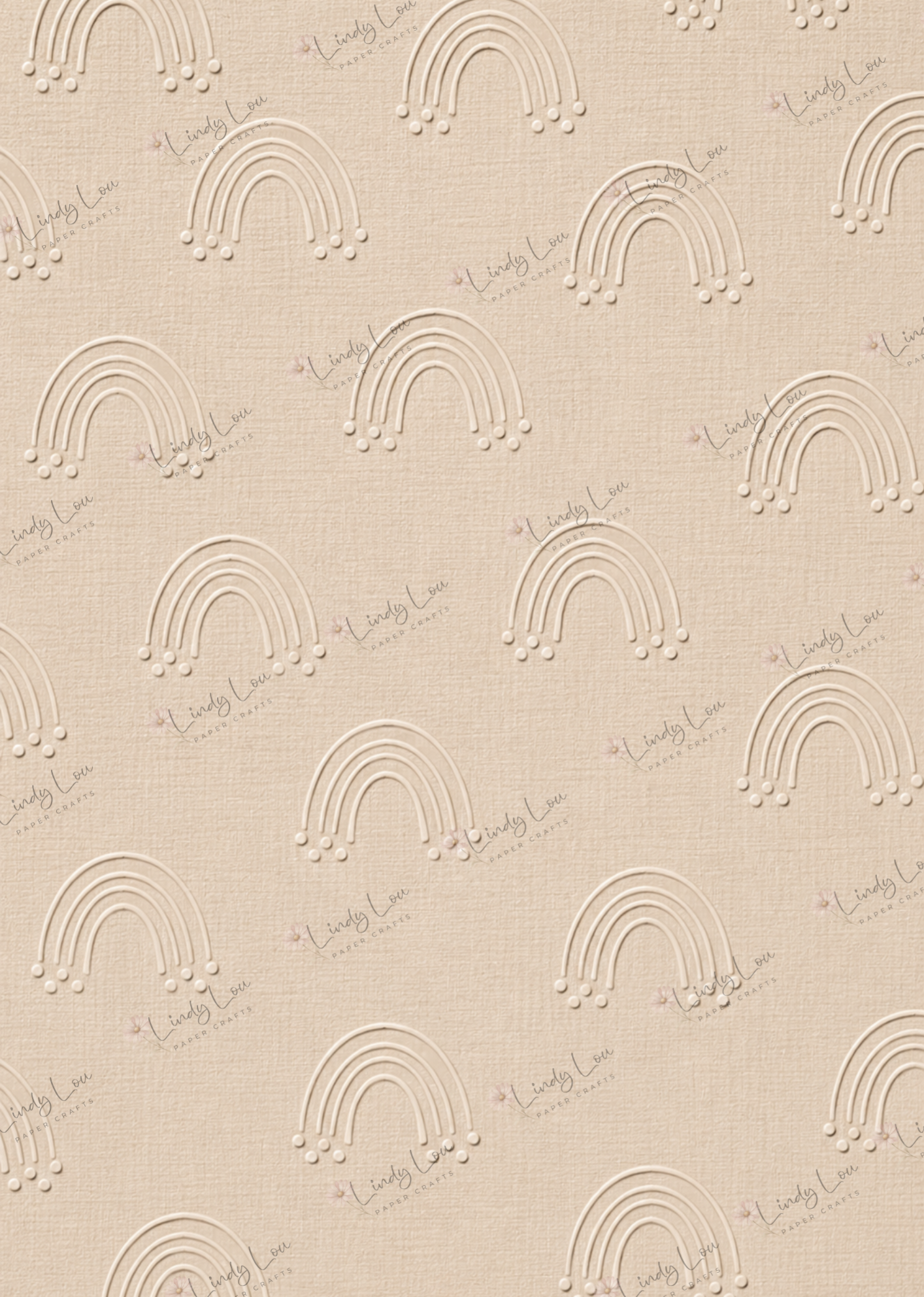 A4 Single Sheet - Boho Baby - Rainbow Embossed