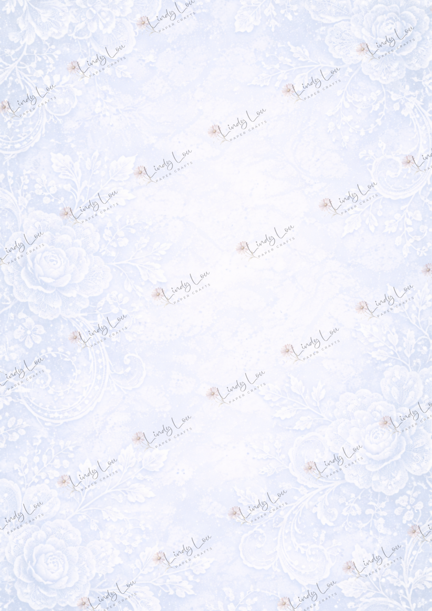 A4 Single Sheet - Whispers in Blue - Whispered Lace
