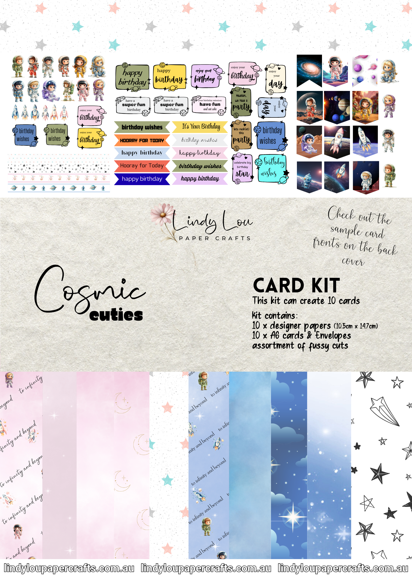 A6 Card Kit - Cosmic Cuties