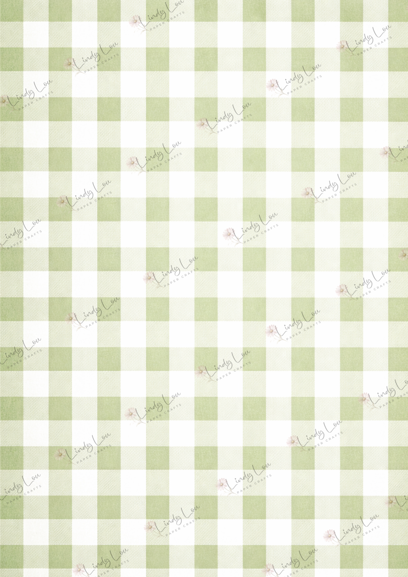A4 Single Sheet - Little Goose Adventures - Green Gingham