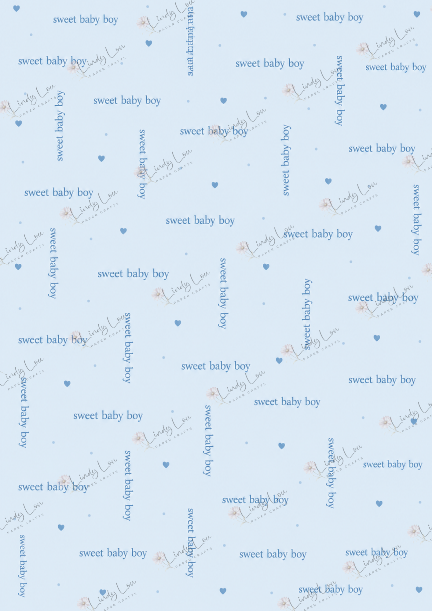A4 Single Sheet - Baby Boy - Sweet Baby Boy