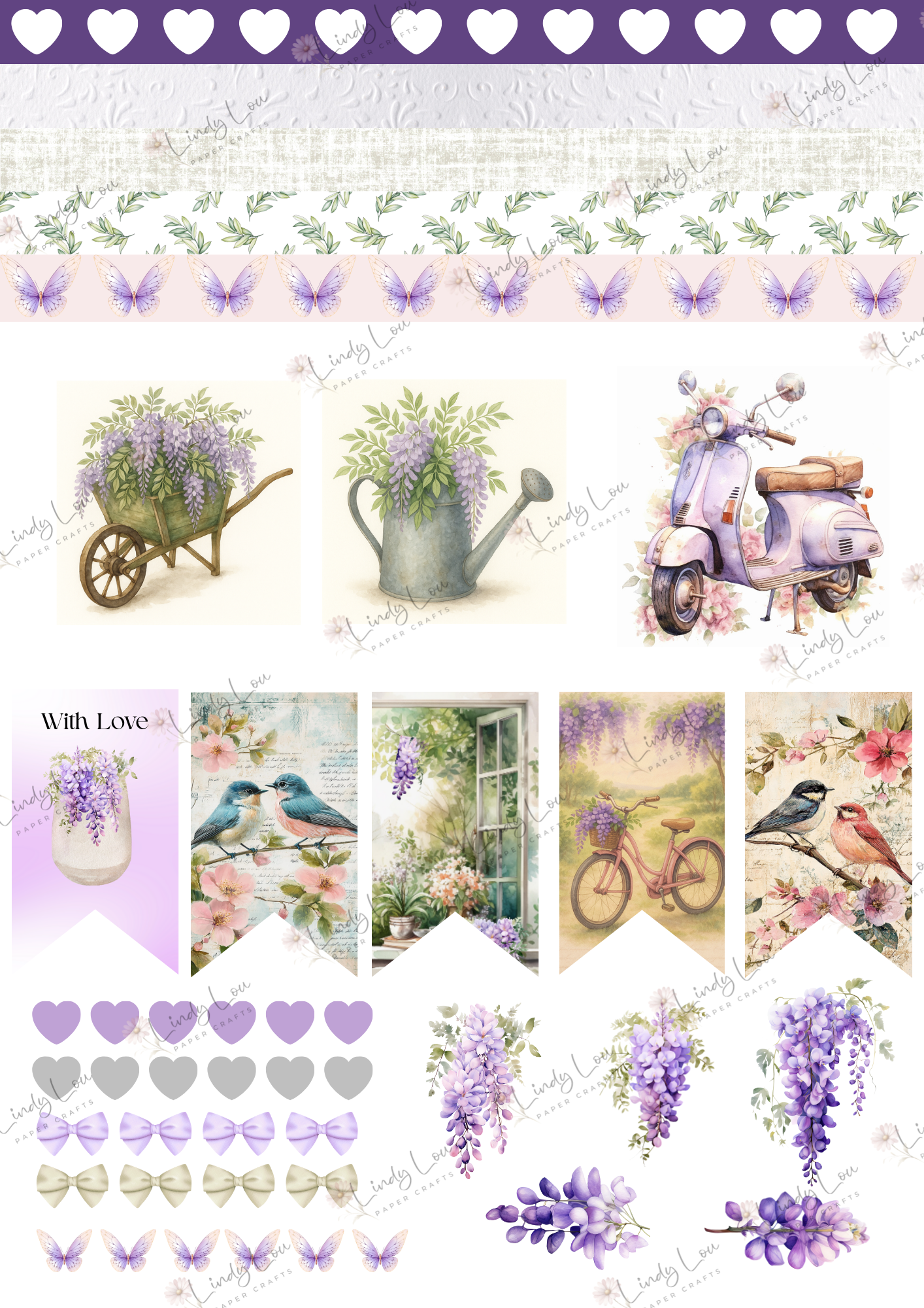 A6 Card Kit - Wisteria Walk