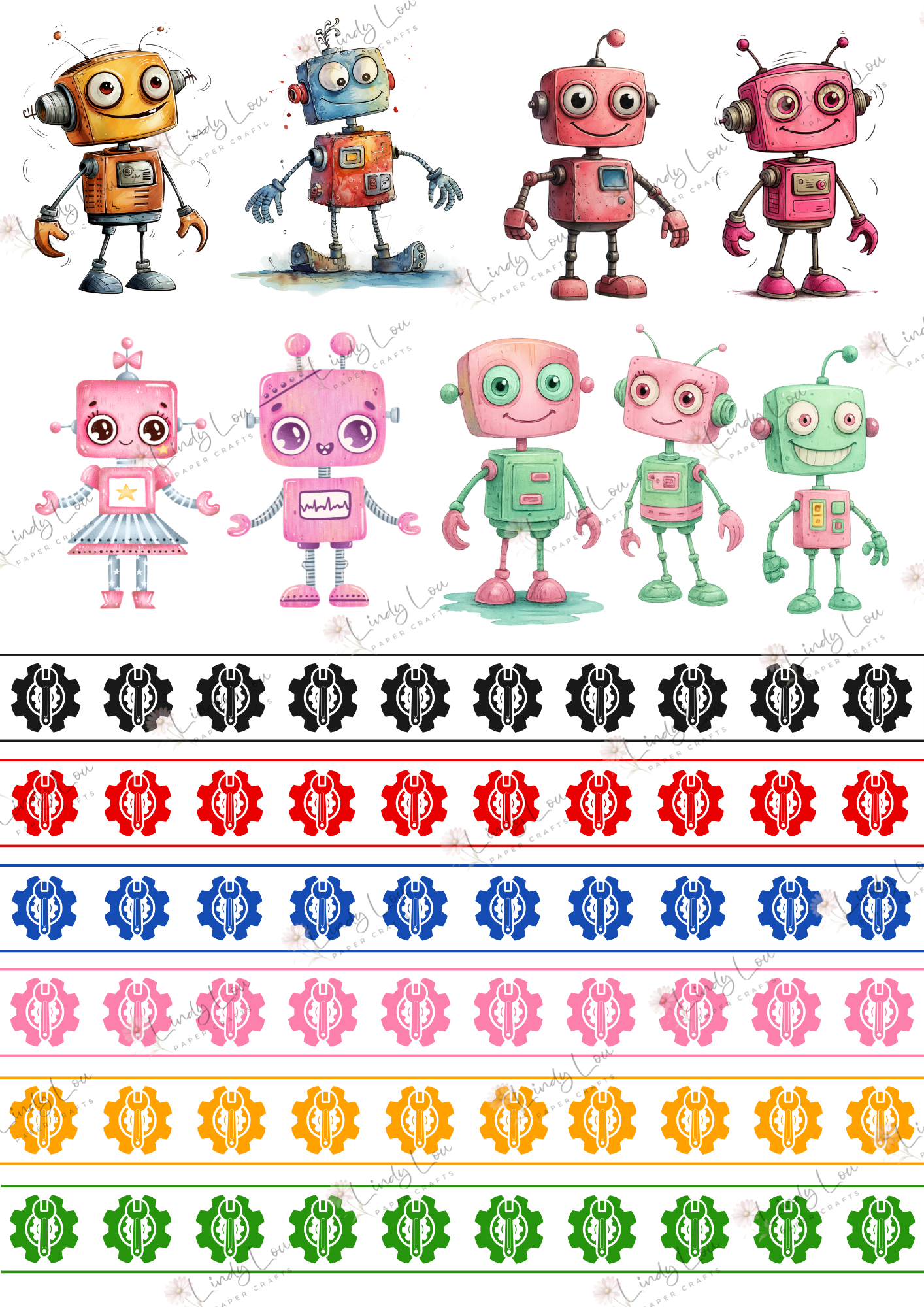 A6 Card Kit - Robot Squad