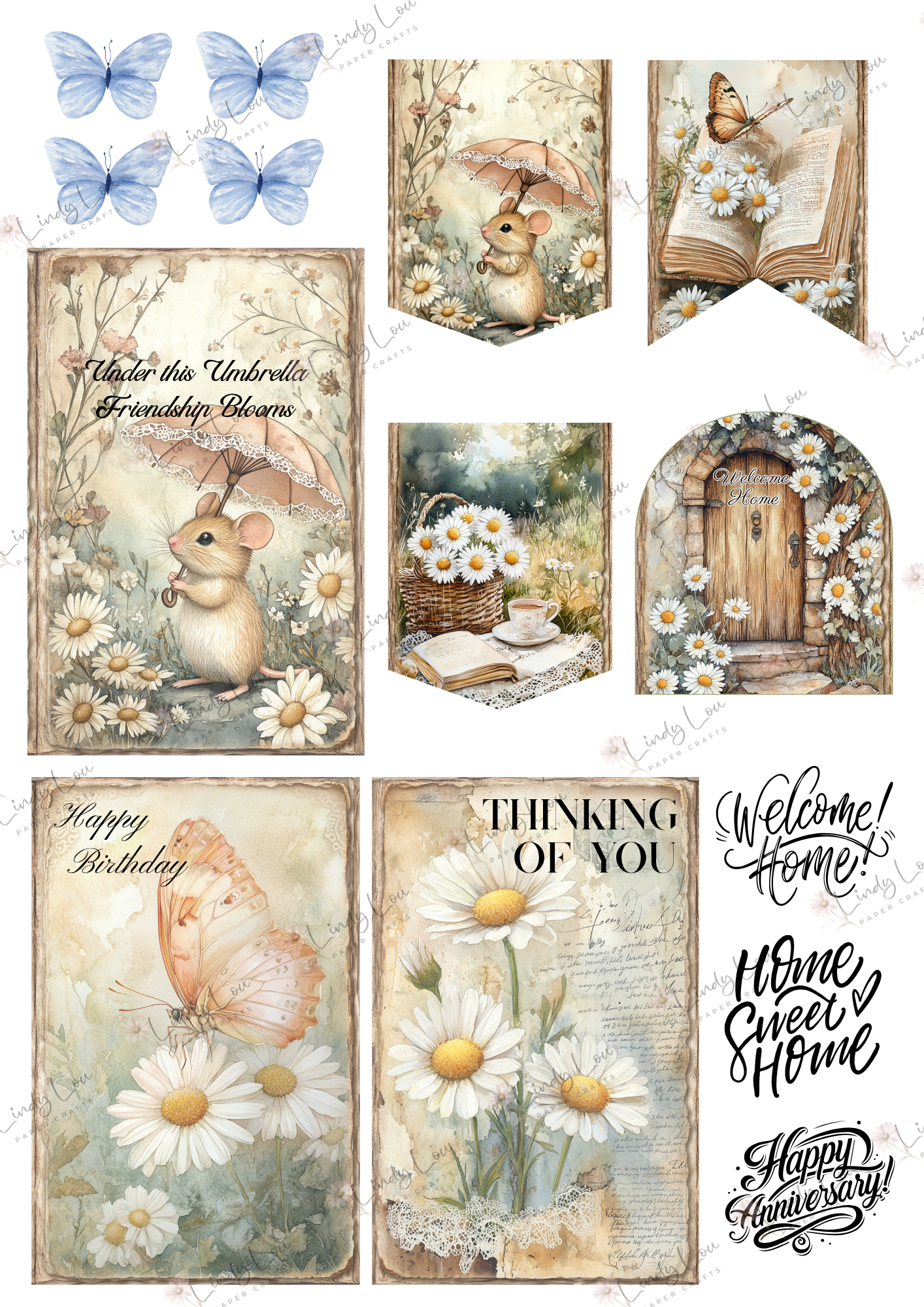 A6 Card Kit - Daisy Whispers