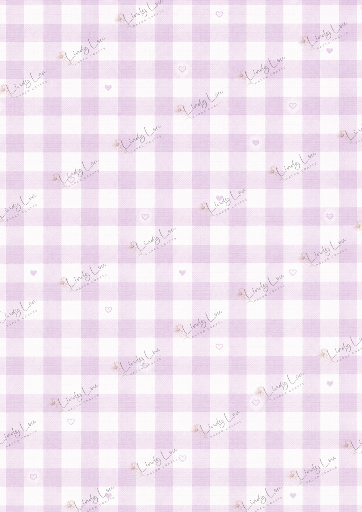 A4 Single Sheet - Daisy Girls - Lavender Gingham Love