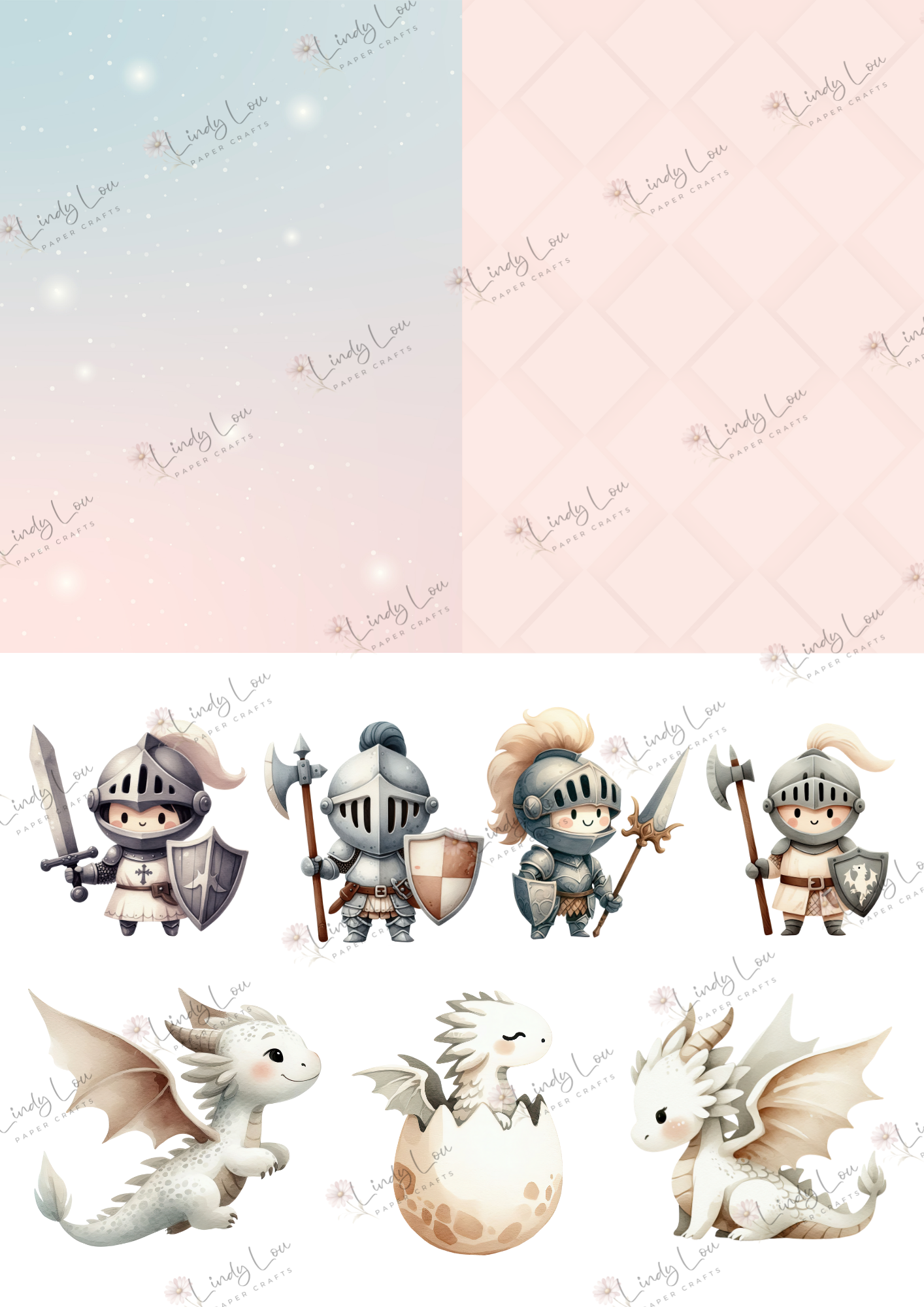 A6 Card Kit - Knights & Dragons