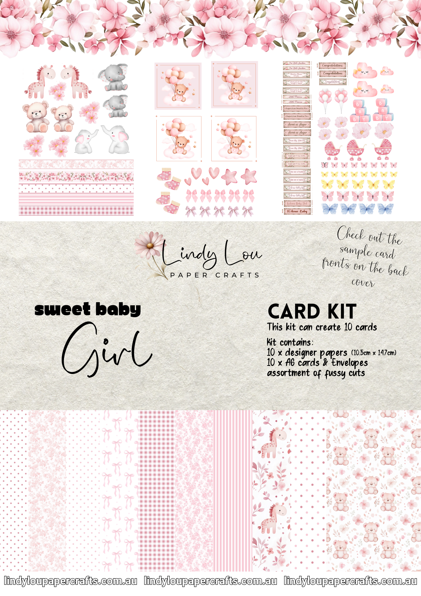 A6 Card Kit - Sweet Baby Girl