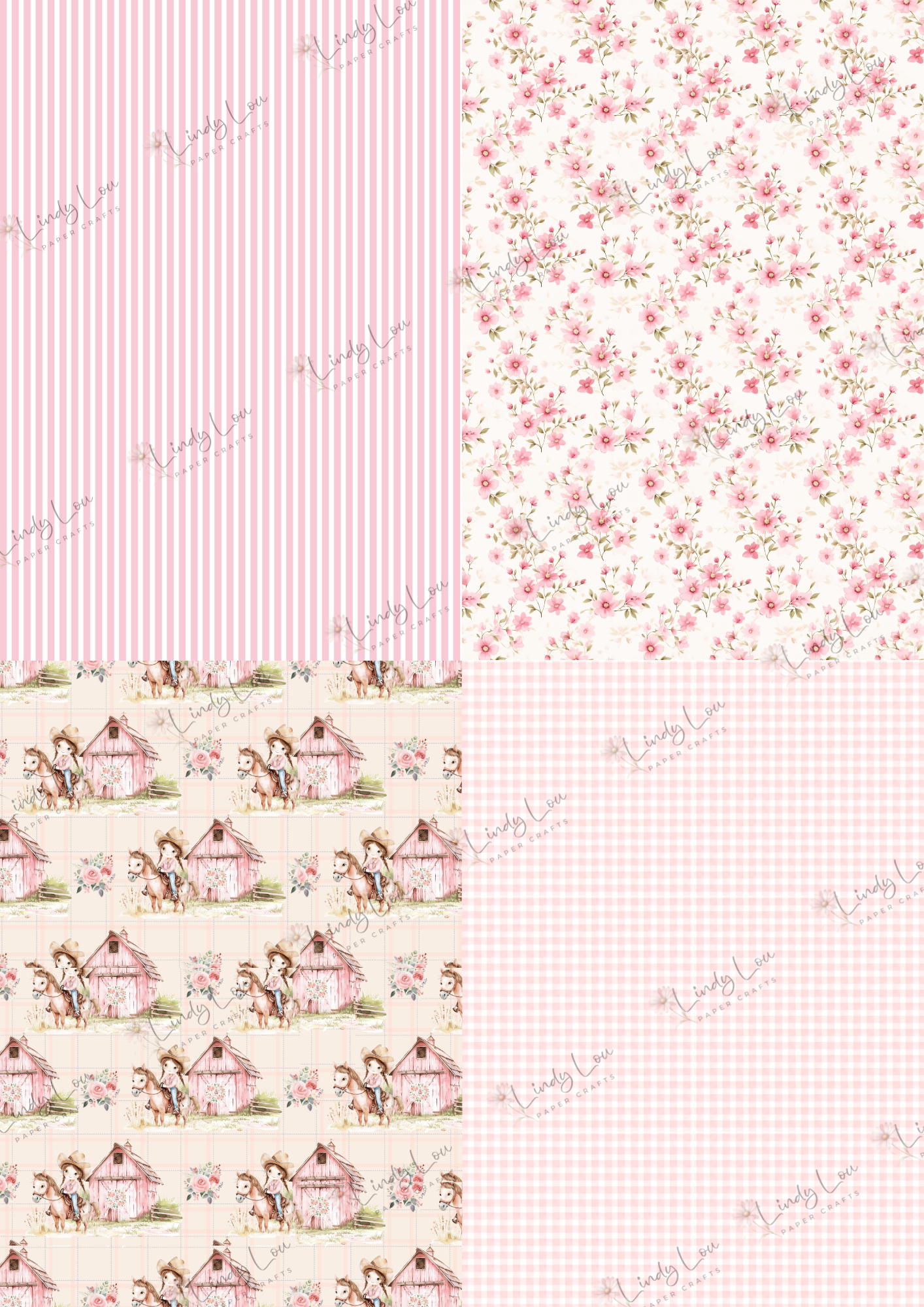 A6 Card Kit - Cute Little Cowgirl