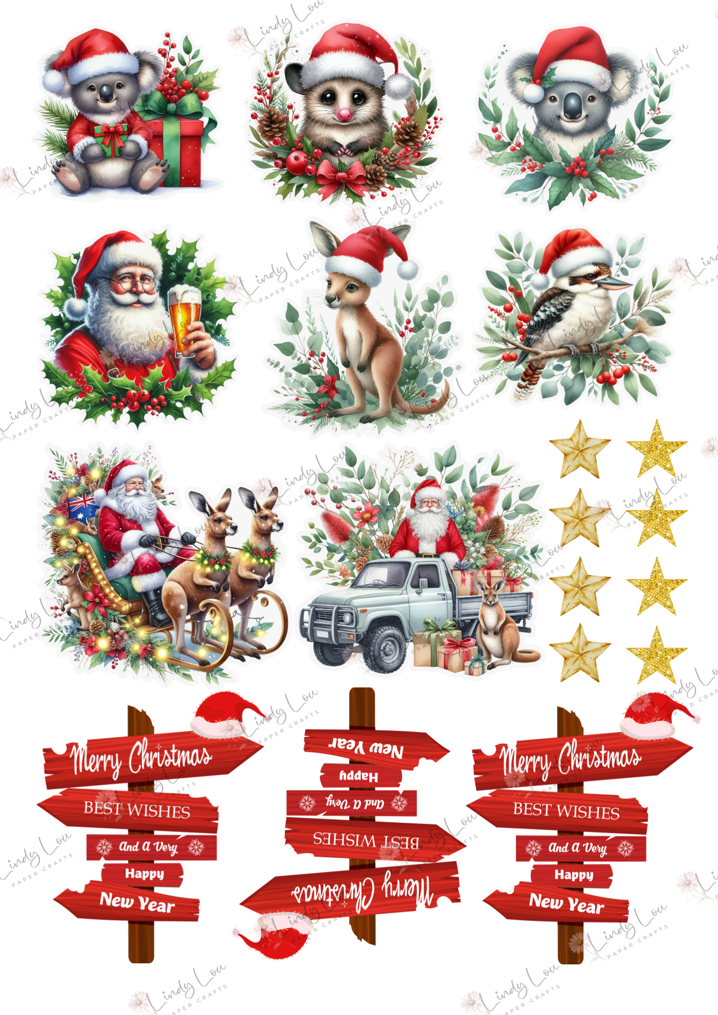 A6 Card Kit - Aussie Christmas