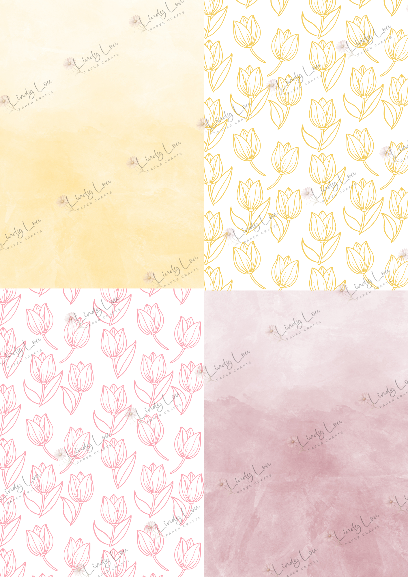 A6 Card Kit - Tip Toe through the Tulips