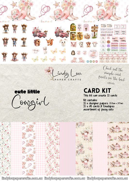 A6 Card Kit - Cute Little Cowgirl