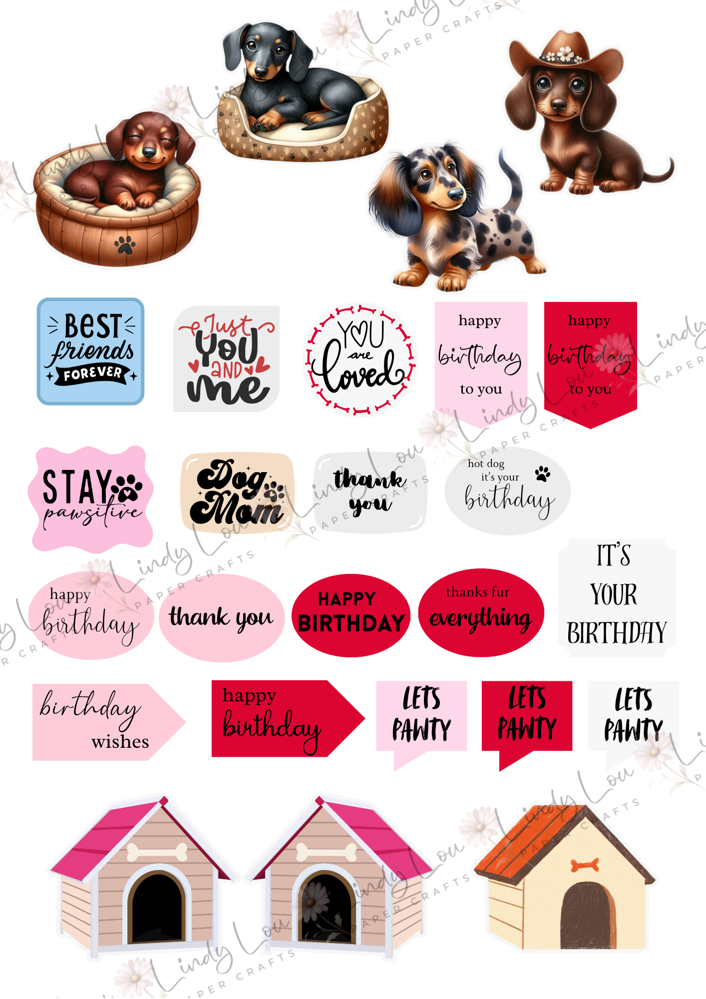 A6 Card Kit - Barking Adorable