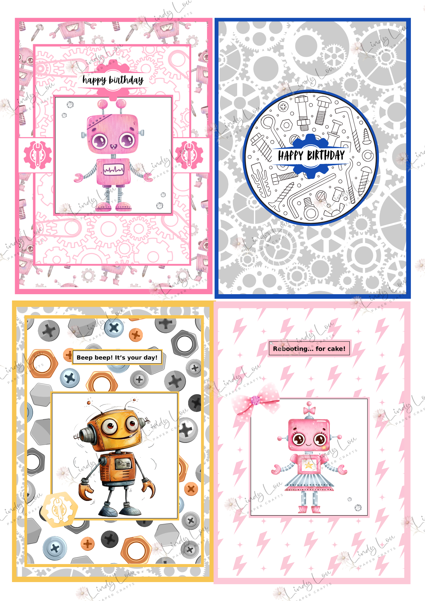 A6 Card Kit - Robot Squad