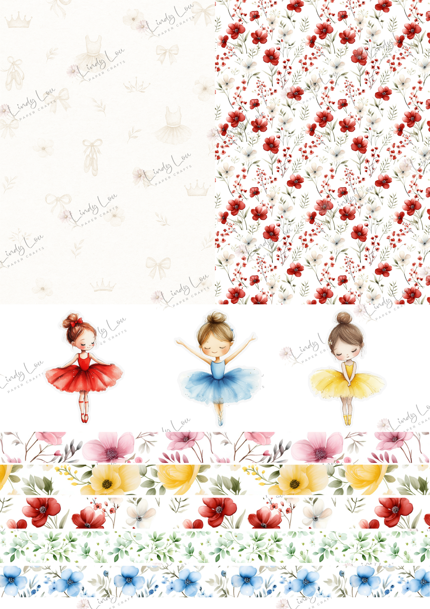 A6 Card Kit - Ballerina Blossoms