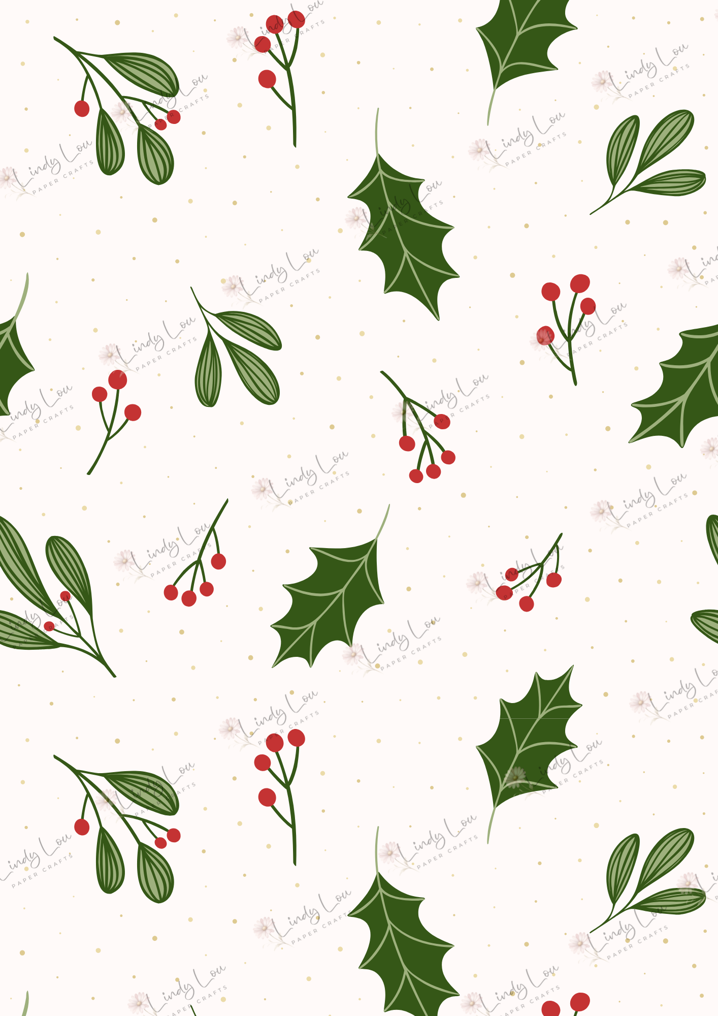 A4 Single Sheet - Pink Christmas - Mistletoe Magic